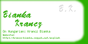 bianka krancz business card